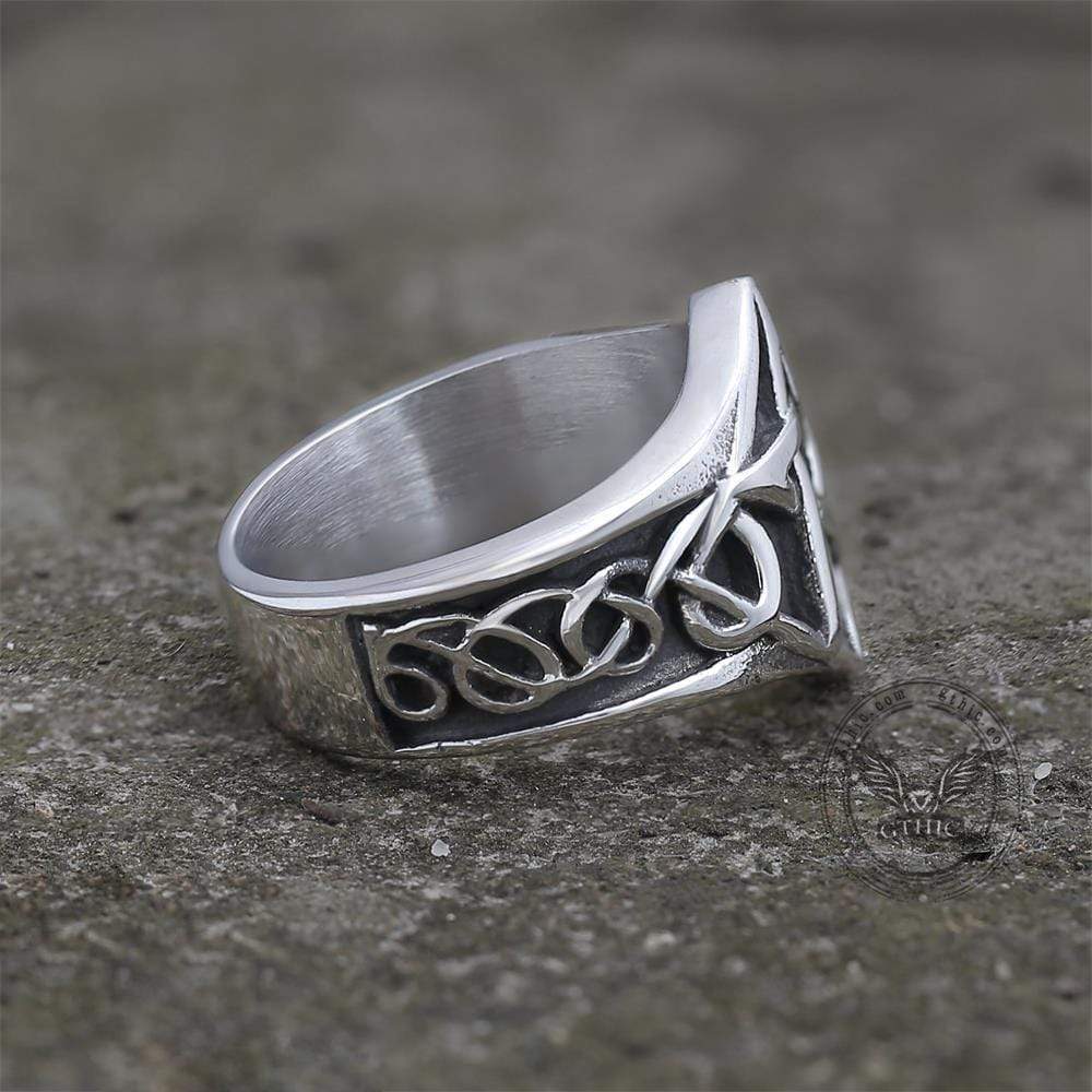 Pentagram Stainless Steel Masonic Ring | Gthic.com