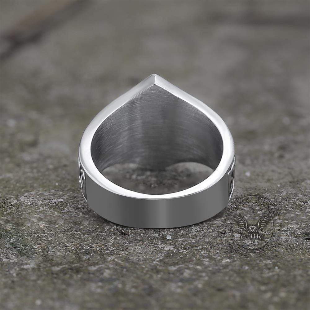 Pentagram Stainless Steel Masonic Ring | Gthic.com