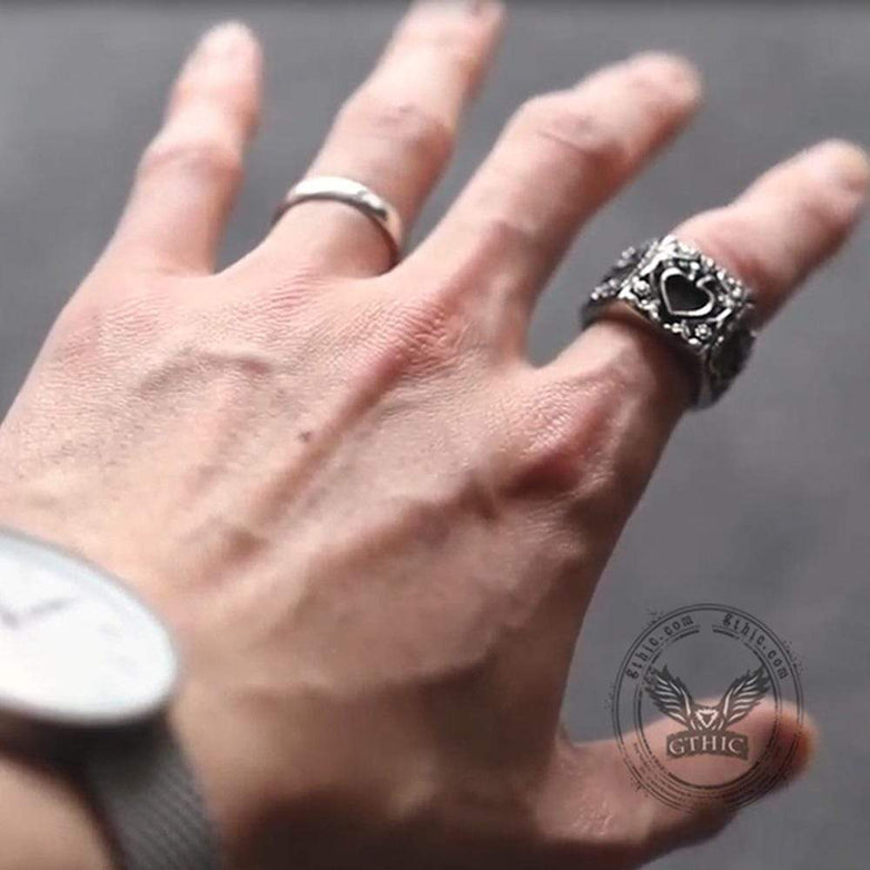 Poker Spades Stainless Steel Biker Ring | Gthic.com