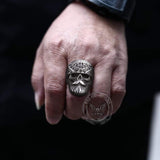 Retro Bearded Man Stainless Steel Skull Ring
