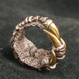 Retro Dragon Claw Brass Sterling Silver Ring | Gthic.com