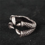Retro Dragon Claw Sterling Silver Brass Ring