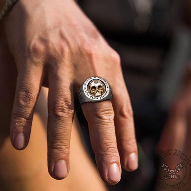 Rock symbool Sterling zilveren Skull Ring