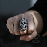 Death Skull Crown Stainless Steel Ring - GTHIC