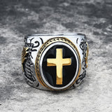 Retro Cross Stainless Steel Religious Ring | Gthic.com
