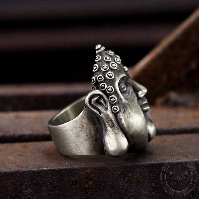 Smiling Buddha 925 Silver Ring