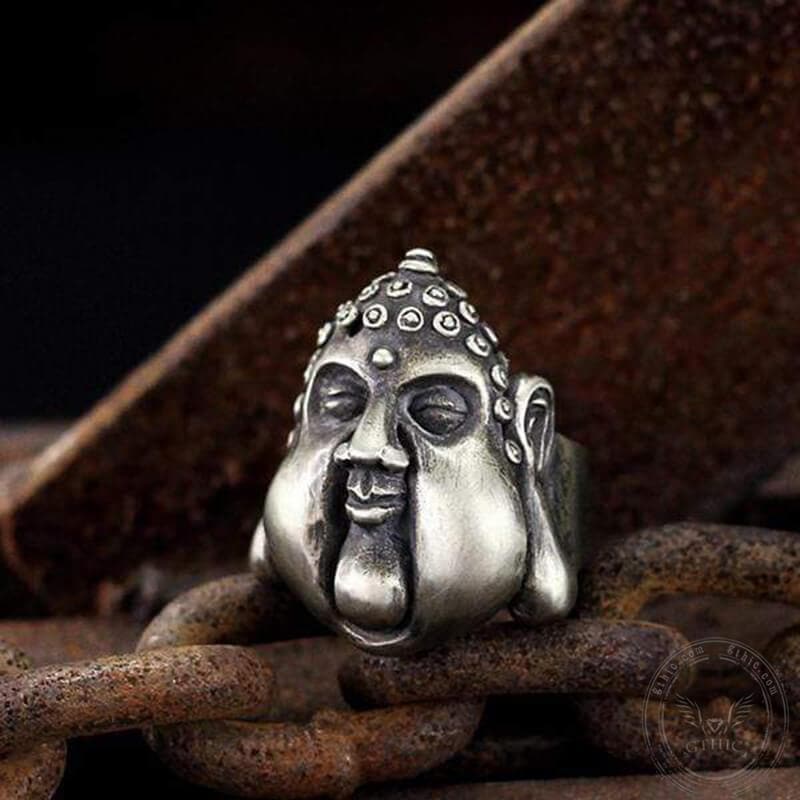 Smiling Buddha 925 Silver Ring