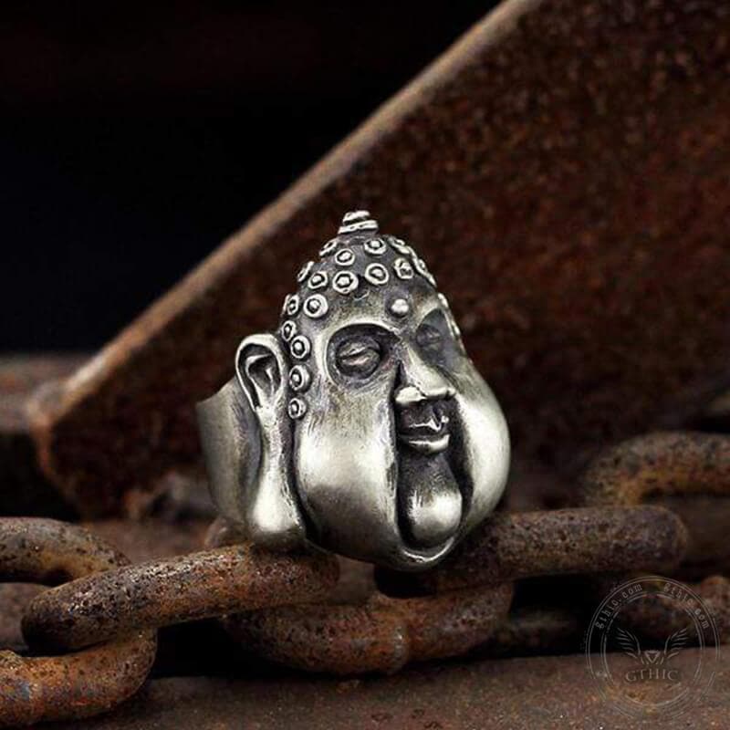 Silver Brass Buddha Ring - Etsy