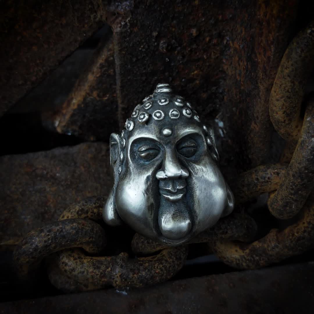 Smiling Buddha 925 Silver Ring