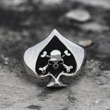 Spades Stainless Steel Skull Ring | Gthic.com