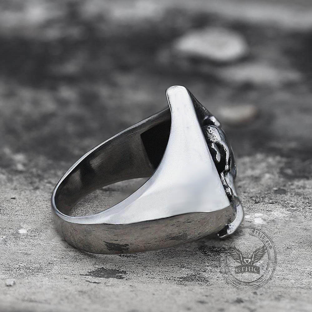 Spades Stainless Steel Skull Ring