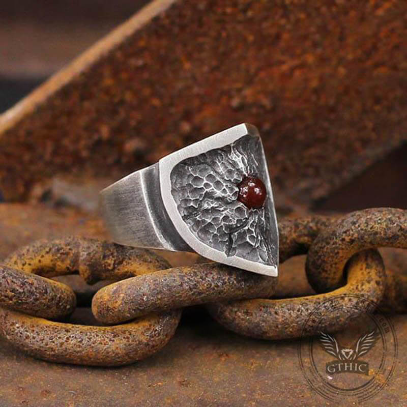 Split Shield Red Copper Ring