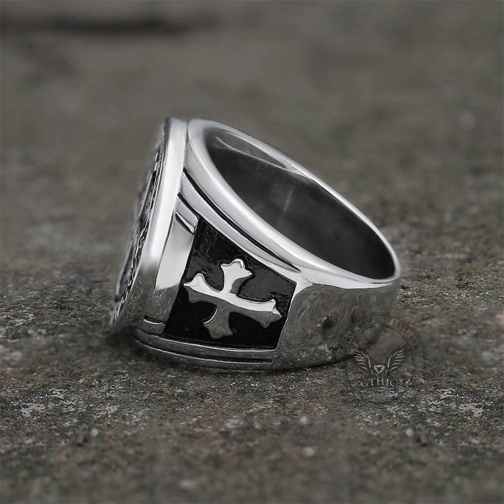 St. Benedict Stainless Steel Cross Ring