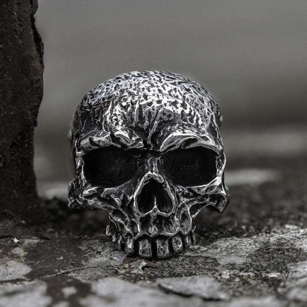 Vintage Rugged Stainless Steel Skull Ring | Gthic.com