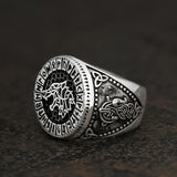Fenrir Wolf Amulet Signet Viking Ring | Gthic.com