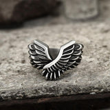Angel Wing Stainless Steel Beast Ring 01 | Gthic.com
