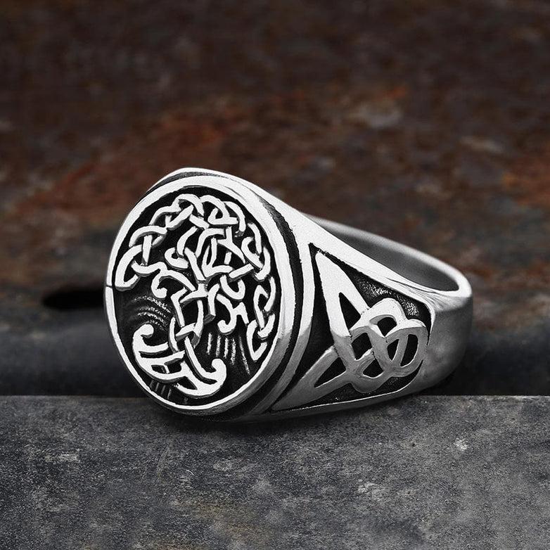 Tree of Life Celtics Stainless Steel Viking Ring 03 | Gthic.com