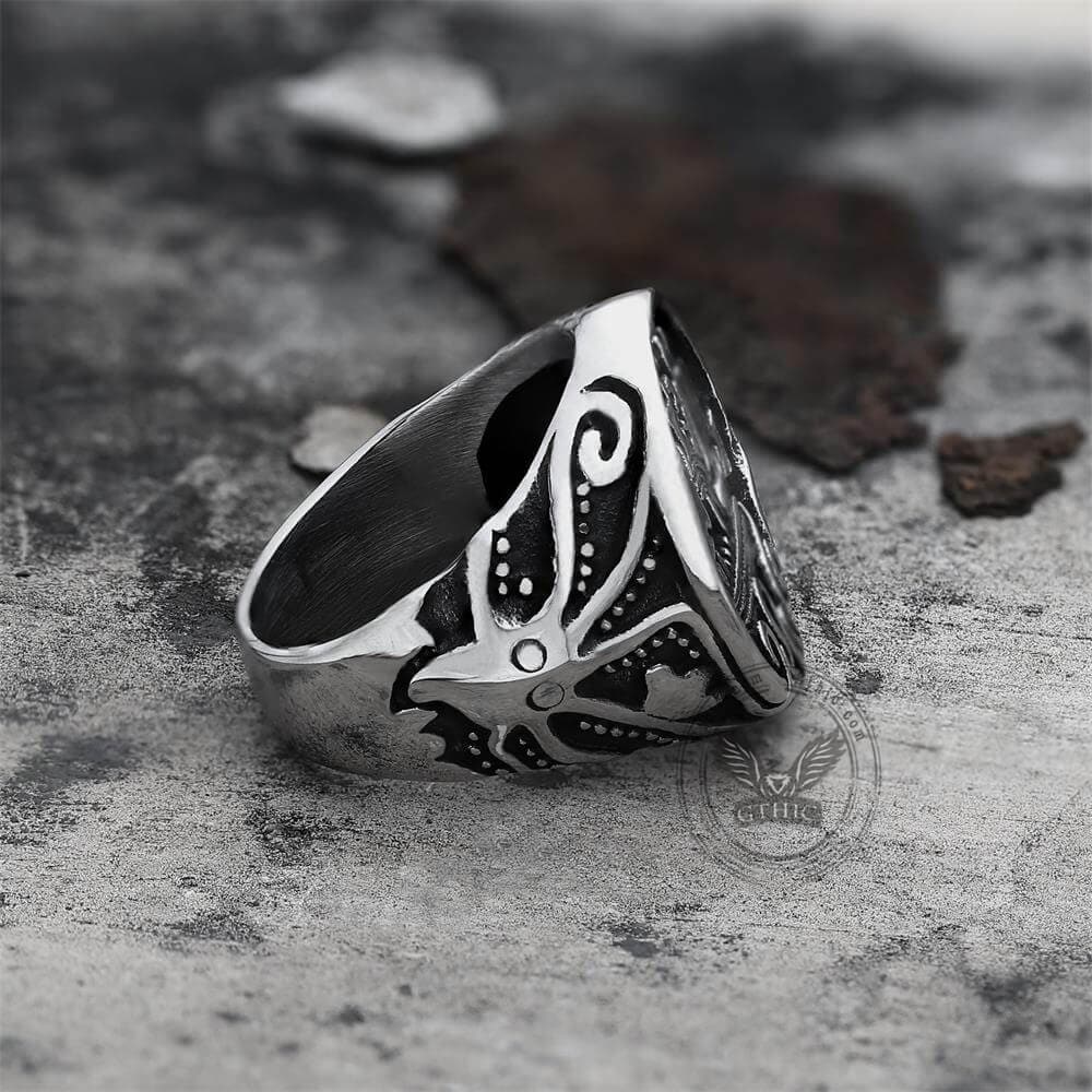 Sailboat Stainless Steel Kraken Octopus Ring | Gthic.com