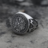 Viking Compass Vegvisir Stainless Steel Ring | Gthic.com