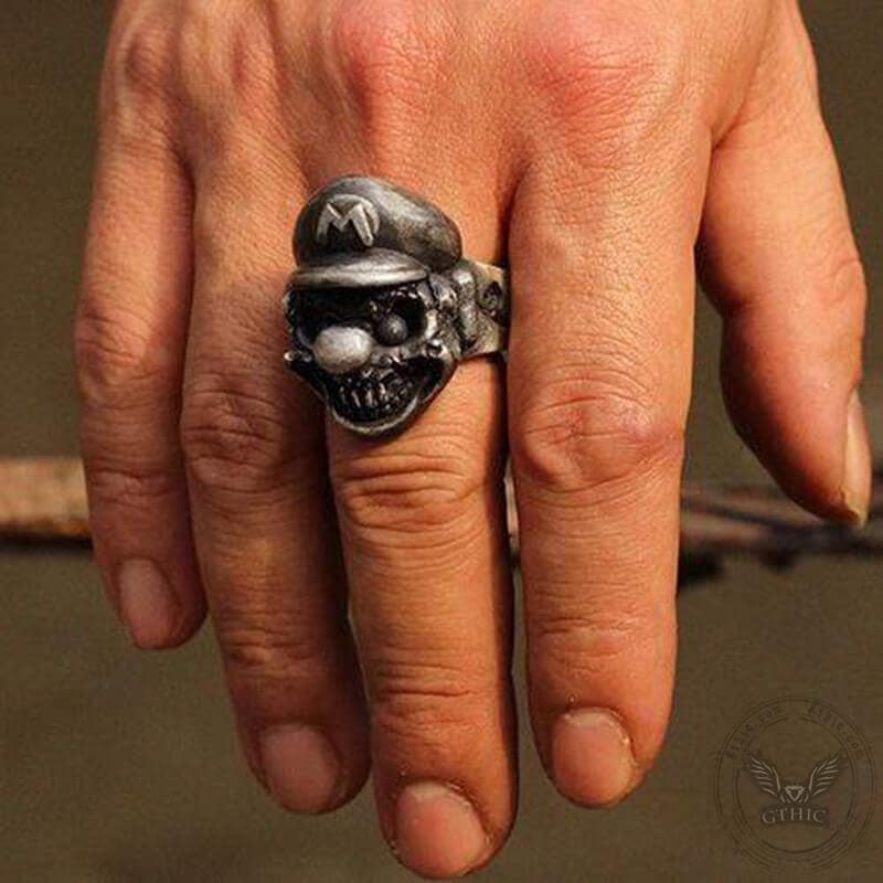 Bague tête de mort en argent sterling plombier