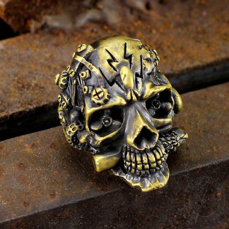 The Expendables Brass Skull Ring 01 | Gthic.com