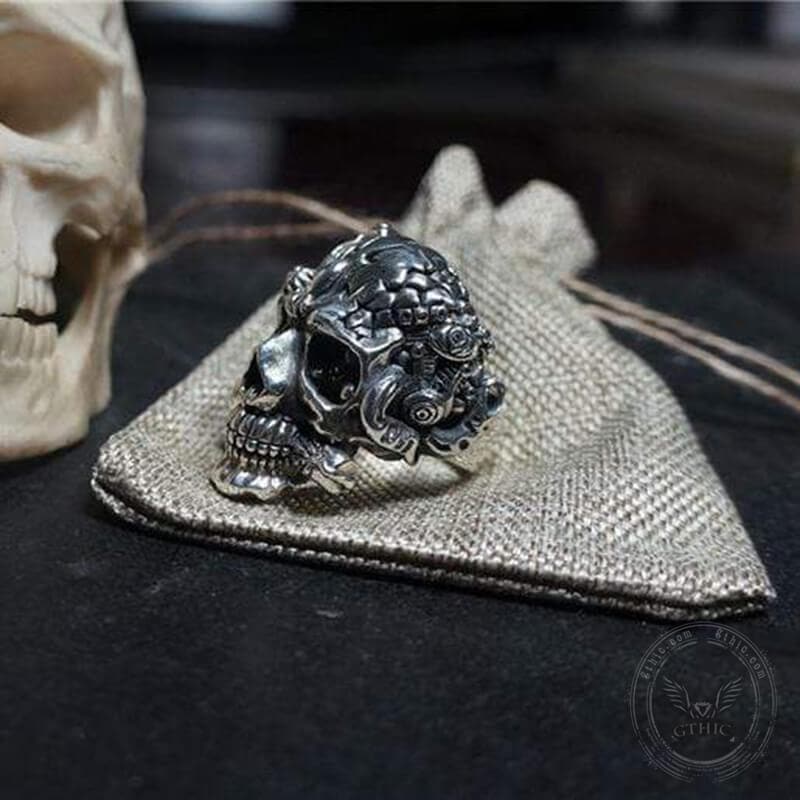 The Expendables Brass Skull Steampunk Ring