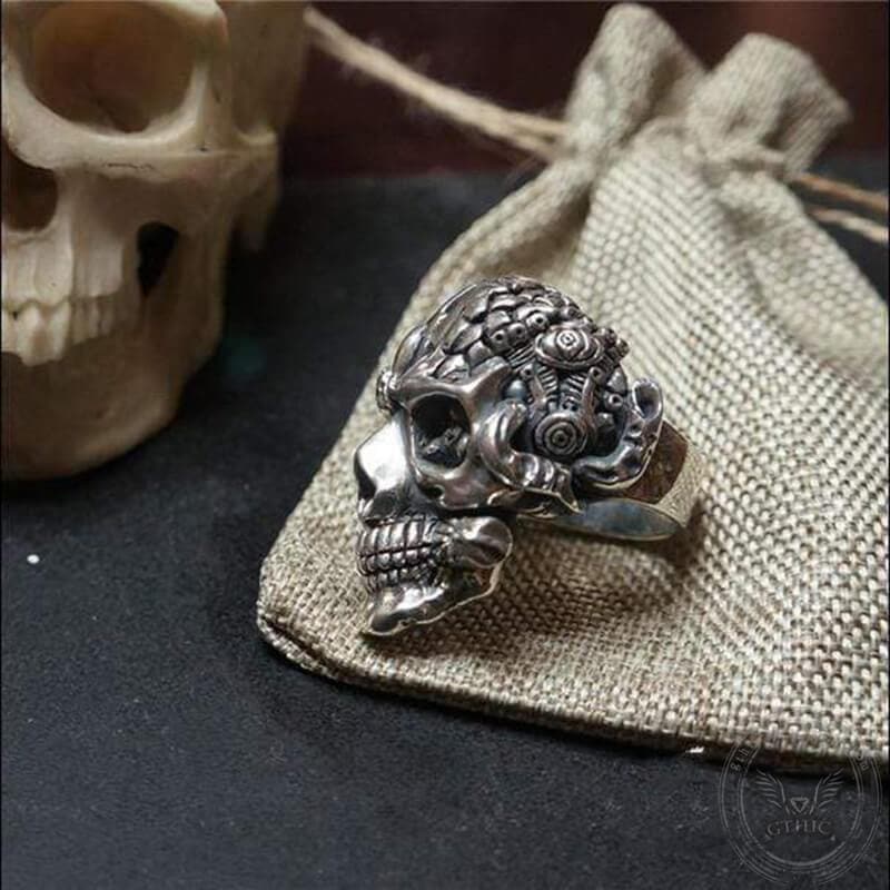 The Expendables Brass Skull Steampunk Bague