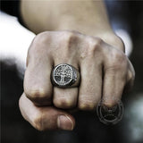 Tree of Life Signet Sterling Silver Viking Ring - GTHIC