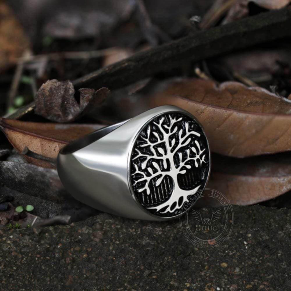 Tree Of Life Stainless Steel Viking Ring | Gthic.com