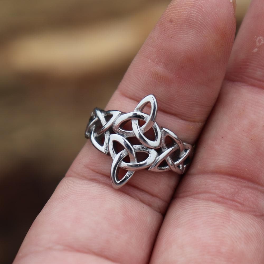 Triquetra Irish Celtics Stainless Steel Viking Ring | Gthic.com