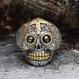 Vintage Cross Sugar Skull Ring | Gthic.com