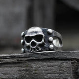 Vintage Punk Sterling Silver Skull Ring 03 | Gthic.com