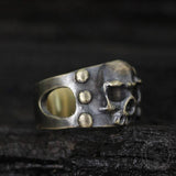 Vintage Punk Sterling Silver Skull Ring