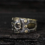 Vintage Punk Sterling Silber Totenkopf Ring