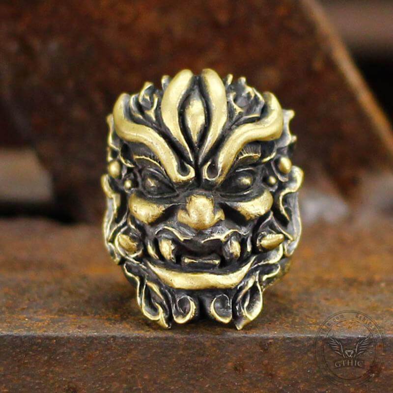 Warrior Chi You Brass Mythology Ring | Gthic.com