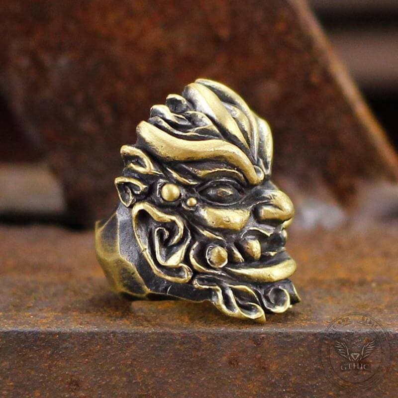 Warrior Chi You Brass Mythology Ring | Gthic.com