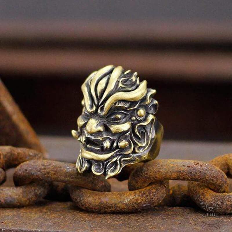 Warrior Chi You Brass Mythology Ring | Gthic.com