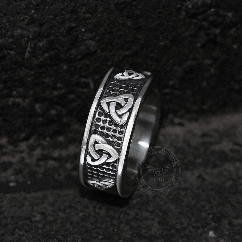 Warrior Triquetra Stainless Steel Viking Ring | Gthic.com