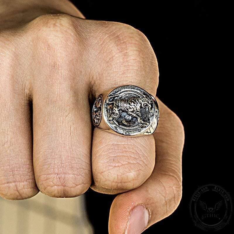 Chinese Four Symbols Sterling Silver Ring | Gthic.com