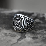 GTHIC Sigil Of Lucifer Stainless Steel Ring 01 | Gthic.com