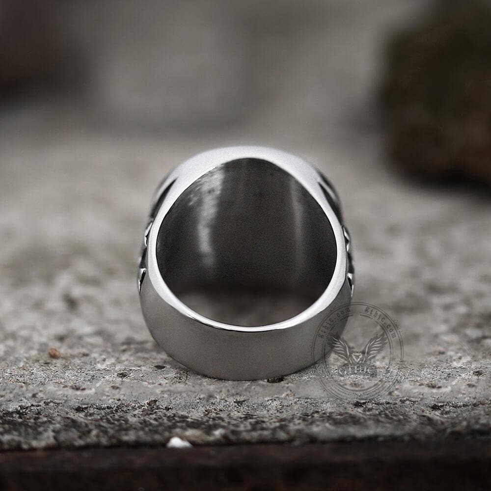 Guardian Angel Templar Knight Sterling Silver Ring | Gthic.com