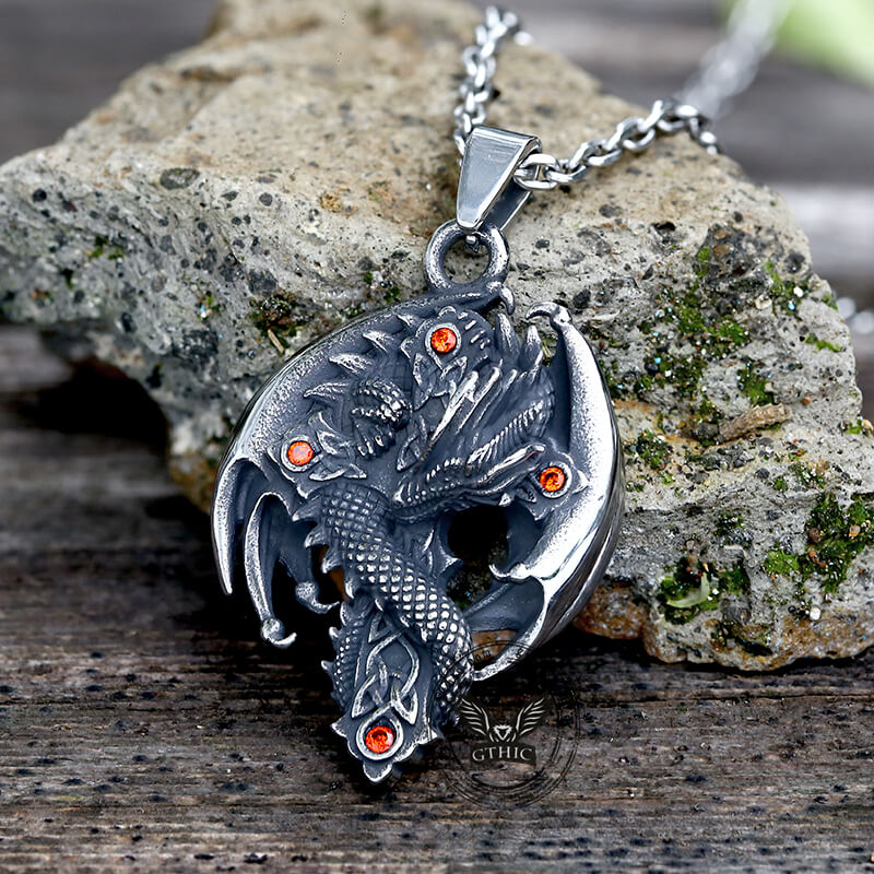 Guardian Dragon Stainless Steel Pendant