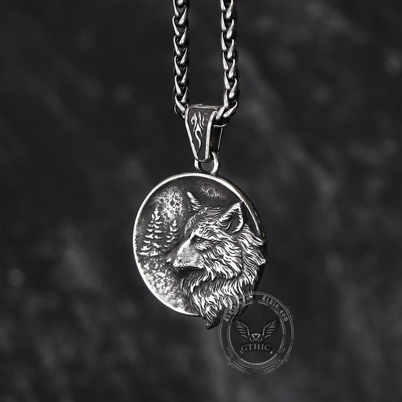 Guardian Wolf Stainless Steel Viking Pendant04 | Gthic.com