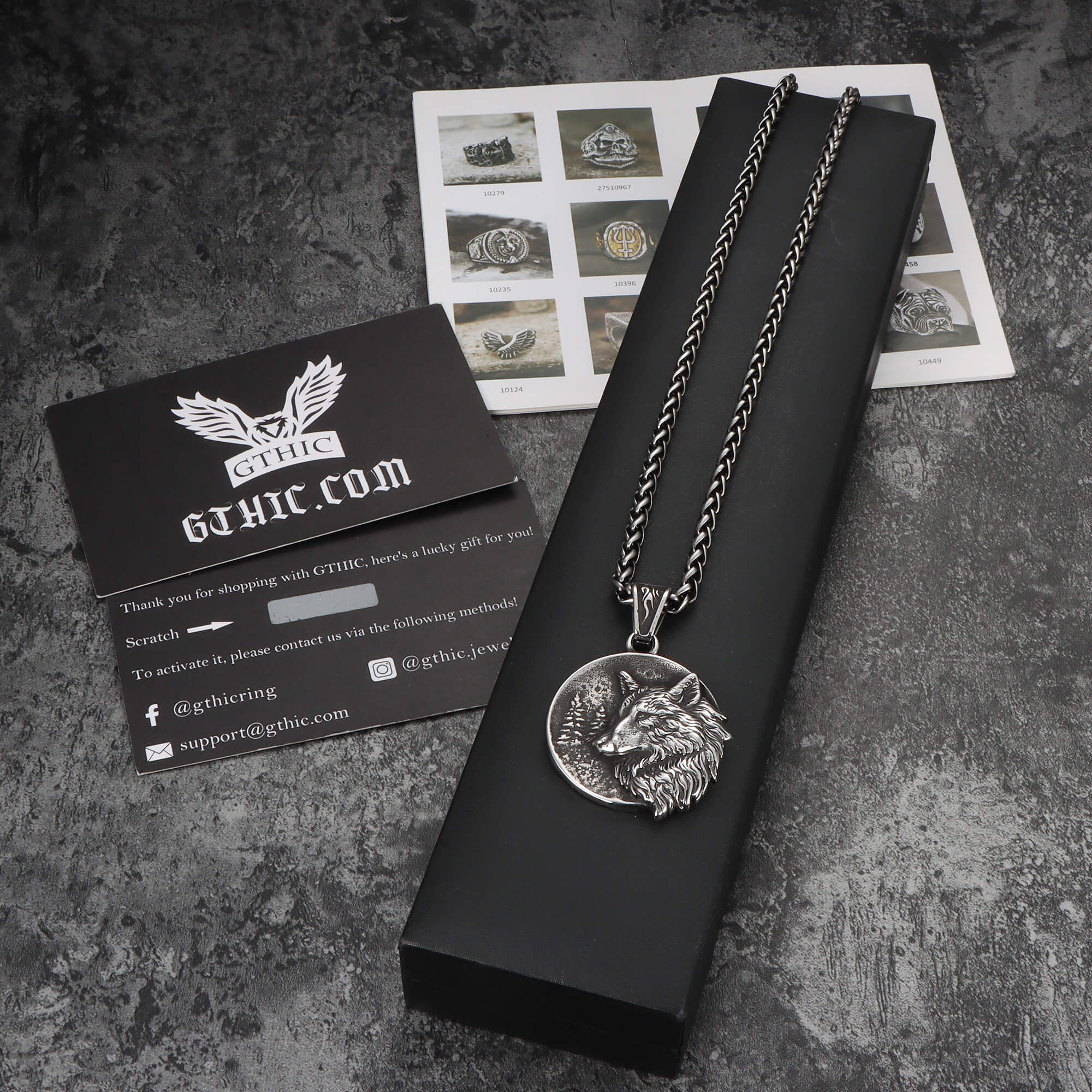 Guardian Wolf Stainless Steel Viking Pendant