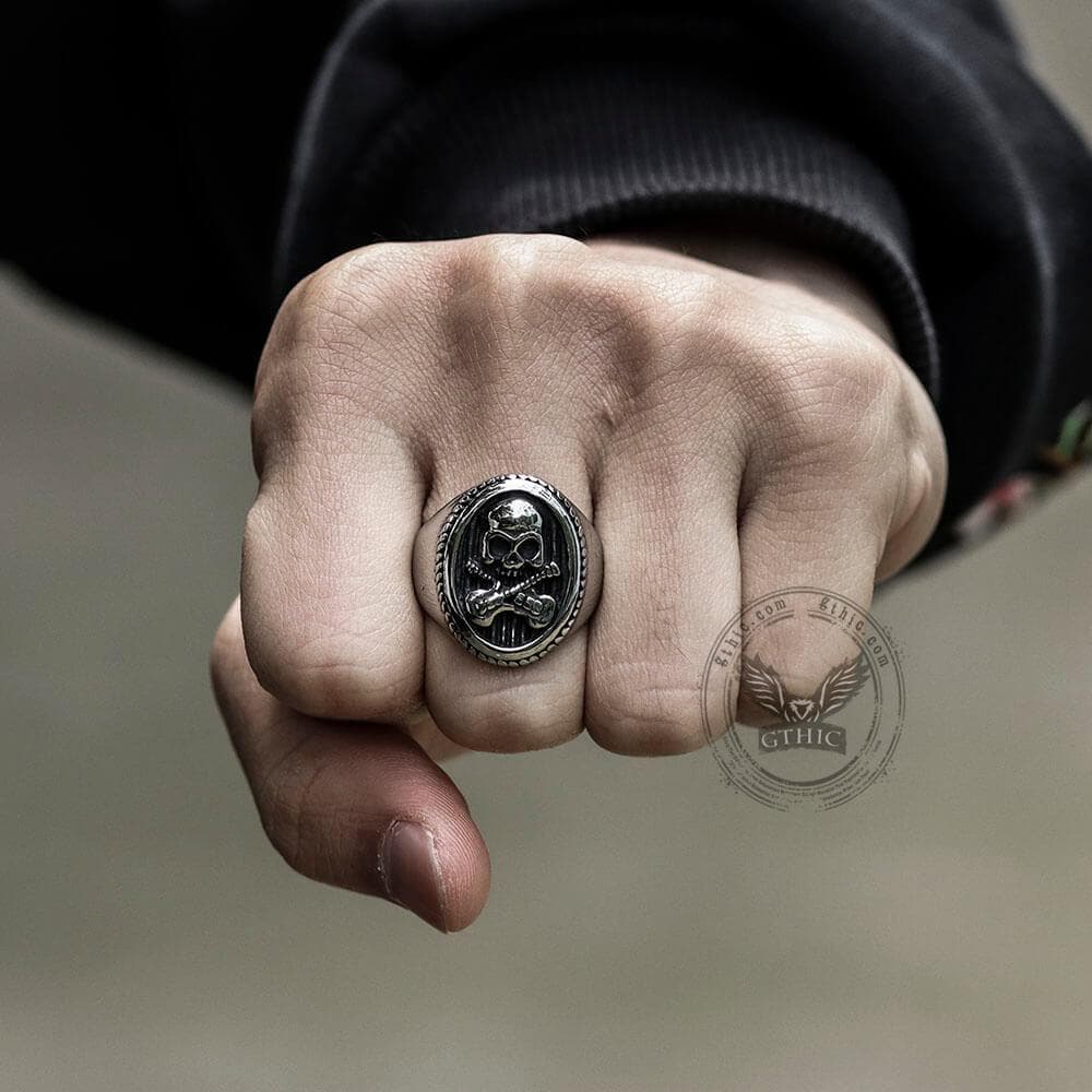 Guitar Skull Stainless Steel Ring