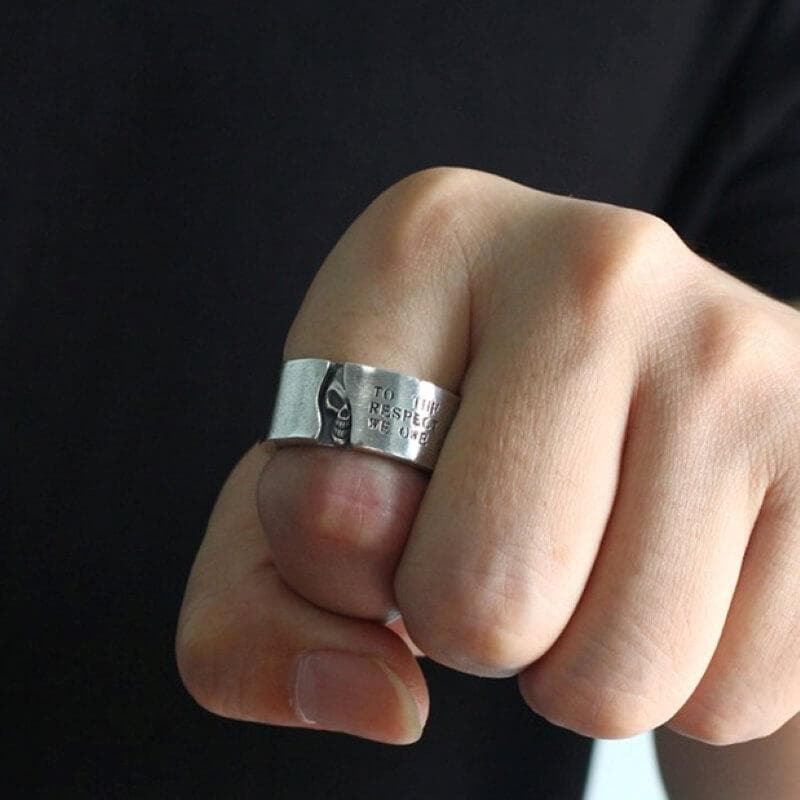 Sterling zilveren ring met halve kop