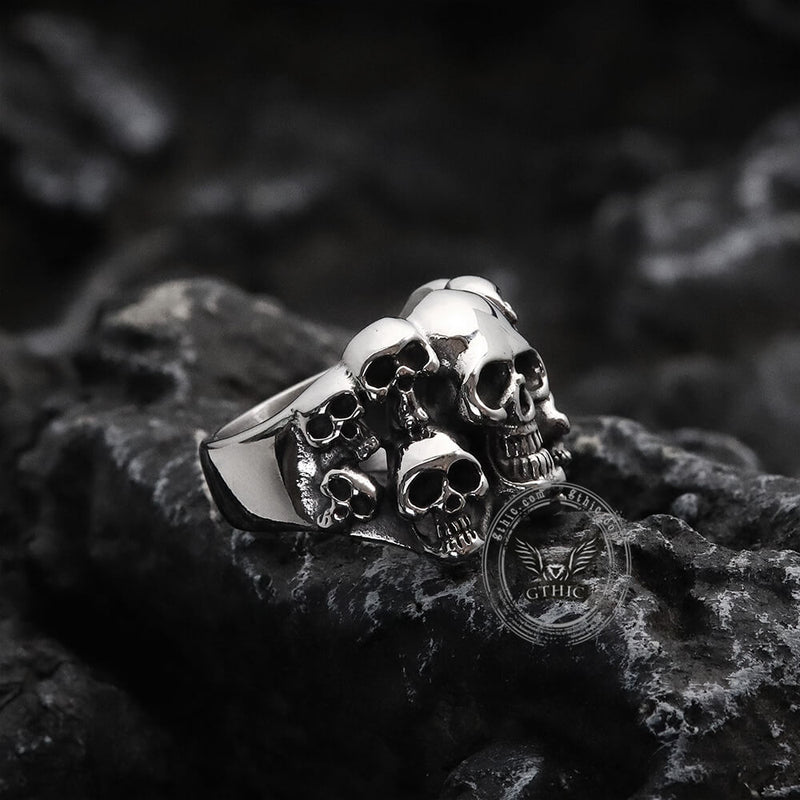 Halloween Specter Skull Stainless Steel Ring | Gthic.com