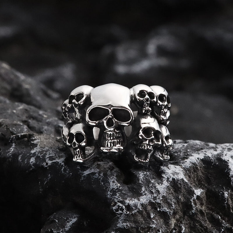 Halloween Specter Skull Stainless Steel Ring | Gthic.com