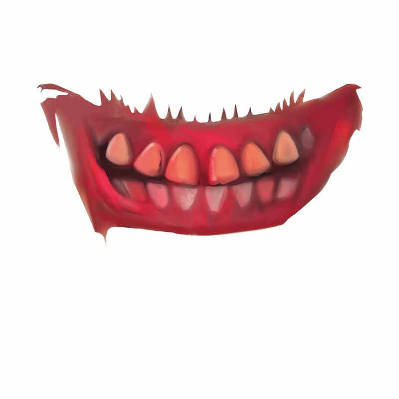Halloween Spooky Mouth Temporary Tattoo Stickers