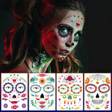 Halloween Sugar Skull Face Makeup Temporary Tattoo Stickers04 | Gthic.com